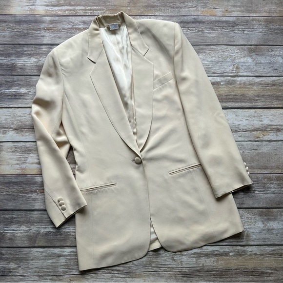 Vintage Ann Taylor 100% Silk Blazer Jacket Butter Yellow Sz 2 - Picture 1 of 8